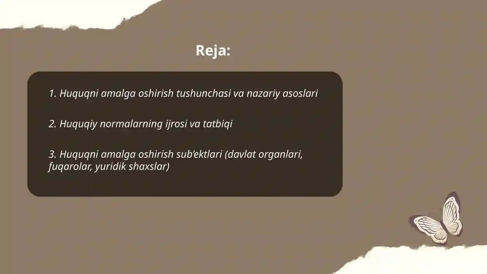 Huquqni amalga oshirish 2