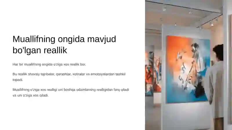 Muallifning individual olamni idrok etishi 2