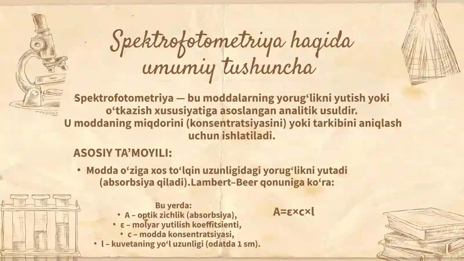 Spektrofotometrik usullarning tibbiyotda qo’llanilishi 2