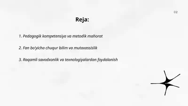 Pedagogik kompetensiya va metodik mahorat 2