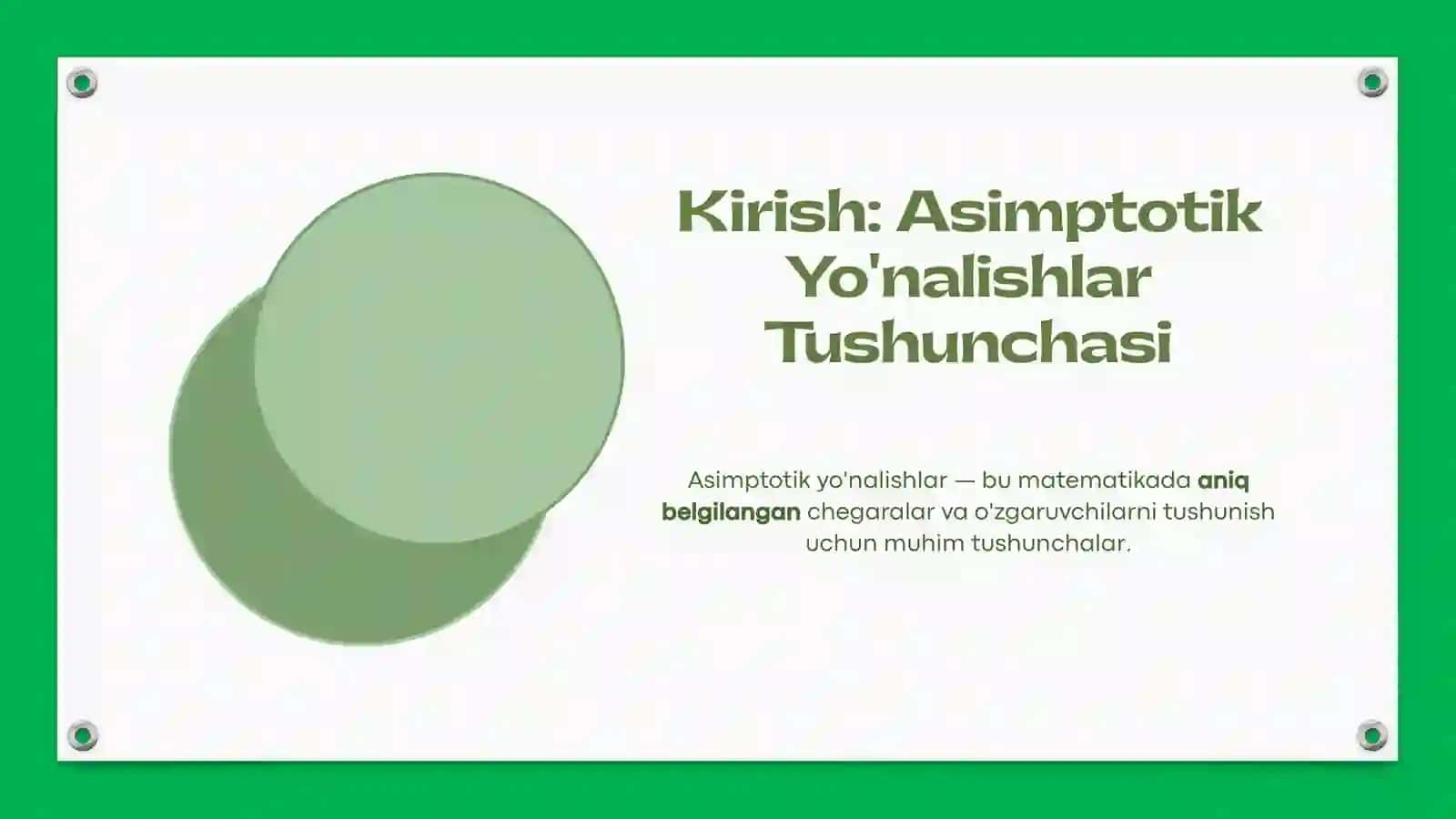 Asimptotik Yo'nalishlar 2