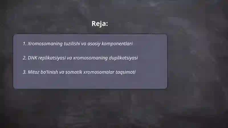 Irsiyat xromosoma jarayoni 2