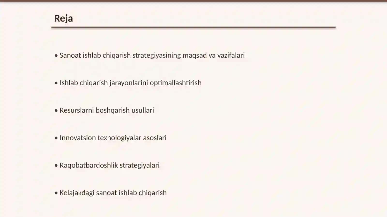 Sanoat ishlab chiqarish strategiyasining asosiy elementlari tahlili 2