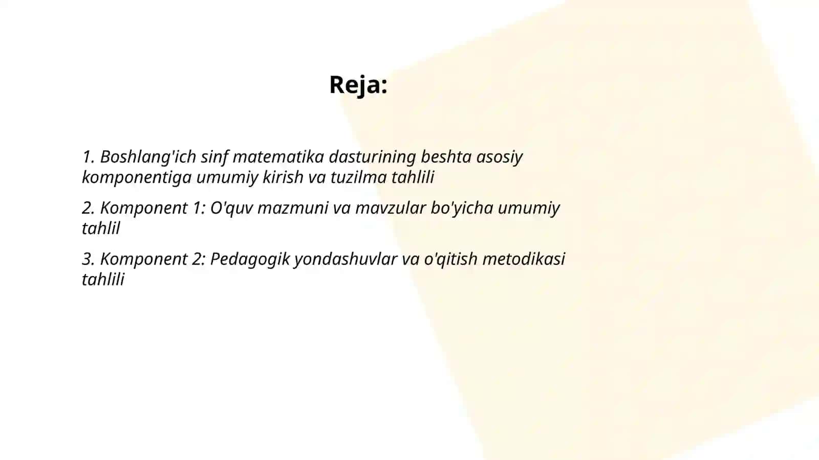 Boshlang'ich sinf matematika dasturi 2