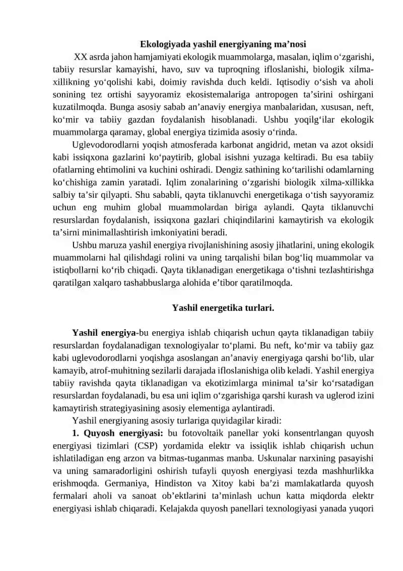 Yashil energetika 2