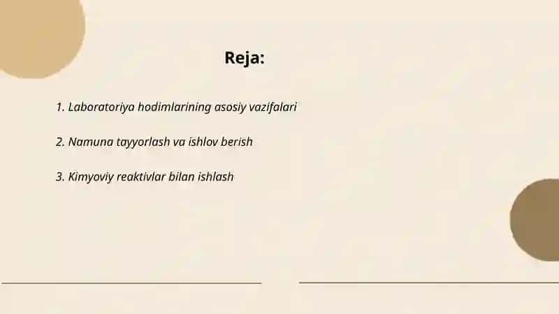 Laboratoriya hodimlarining vazifalari 2