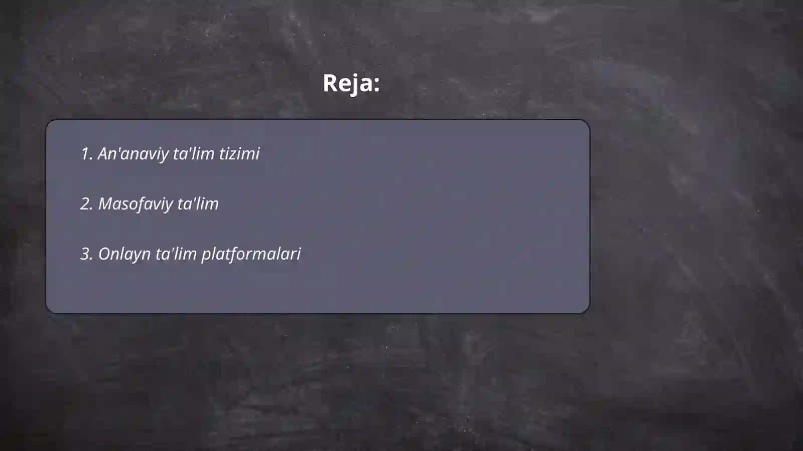 An'anaviy ta'lim tizimi 2