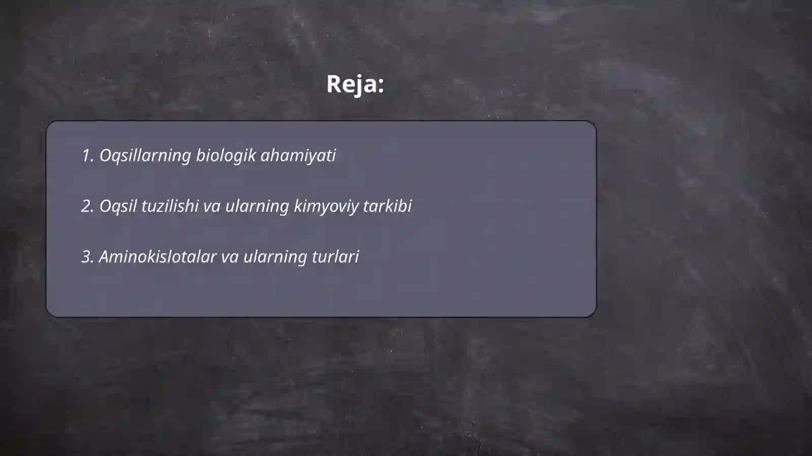 Oqsillar va ularning turlari 2