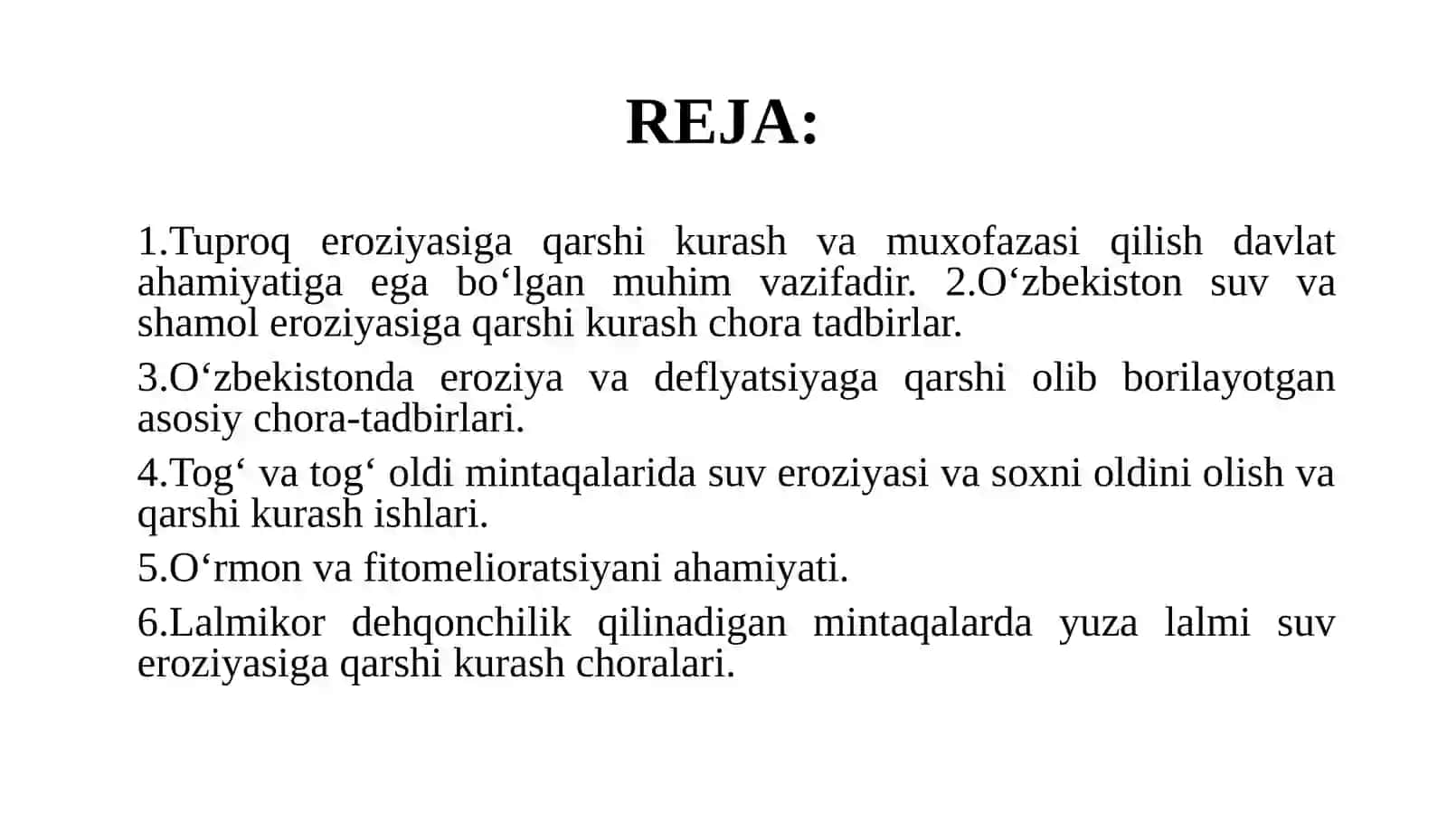 Qishloq xo'jaligini rivojlantirish 2
