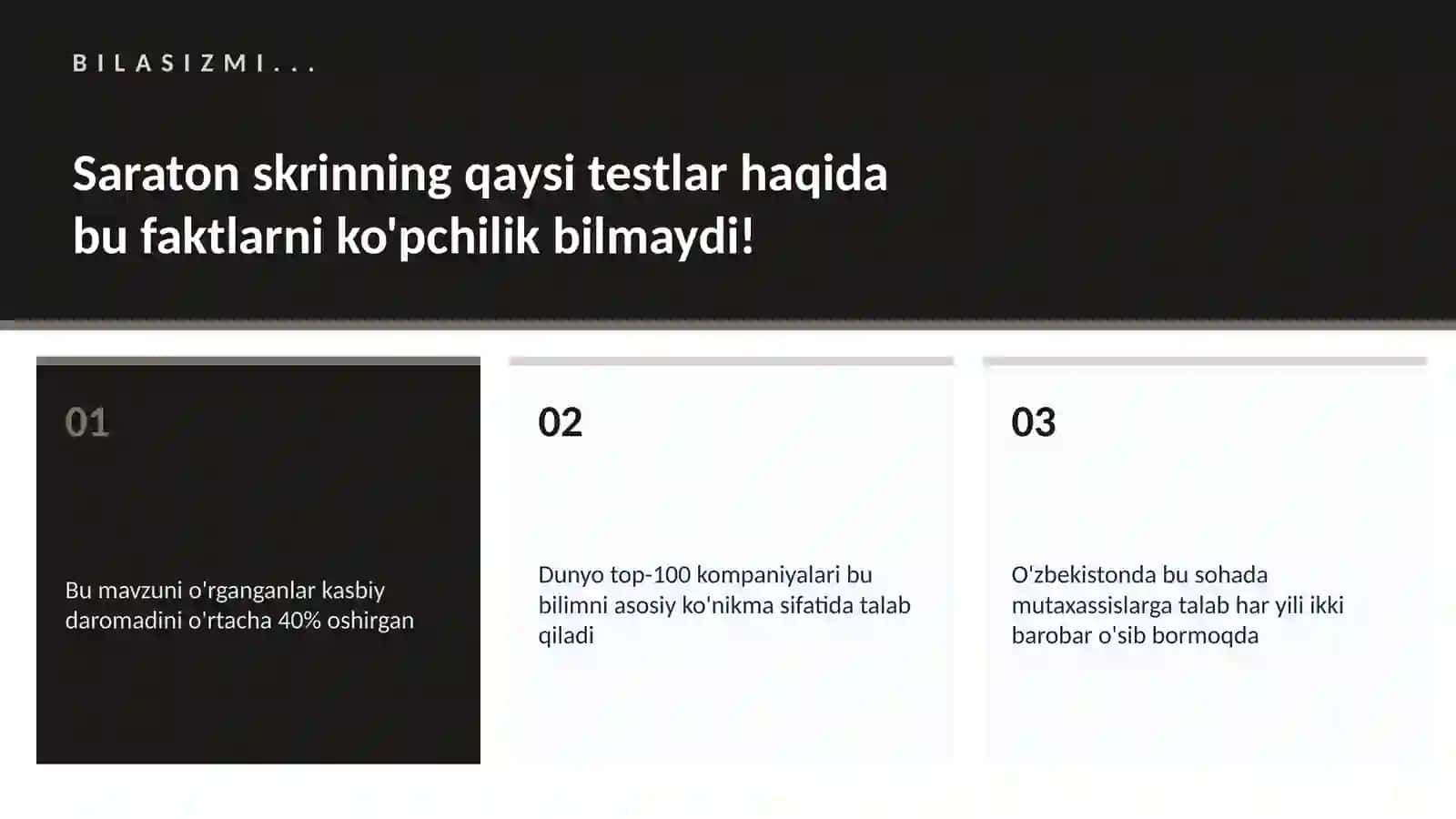 SARATON SKRINNING QAYSI TESTLAR 2