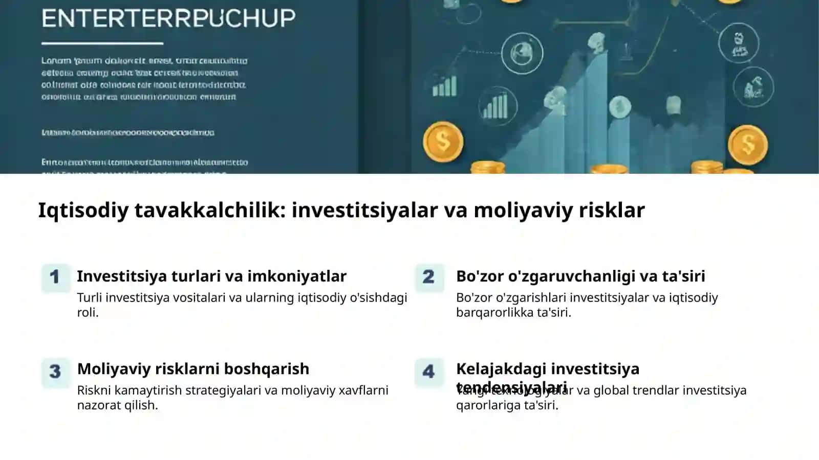 Iqtisodiy tavakkalchilik: investitsiyalar va moliyaviy risklar 2