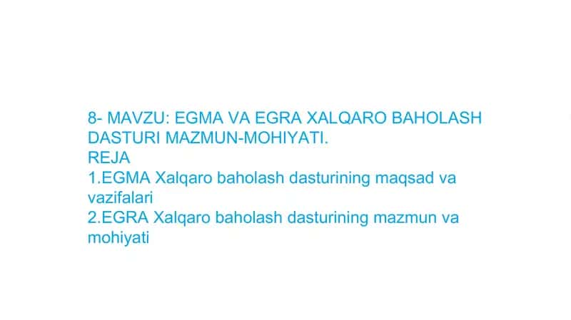 EGMA Xalqaro baholash dasturi 2