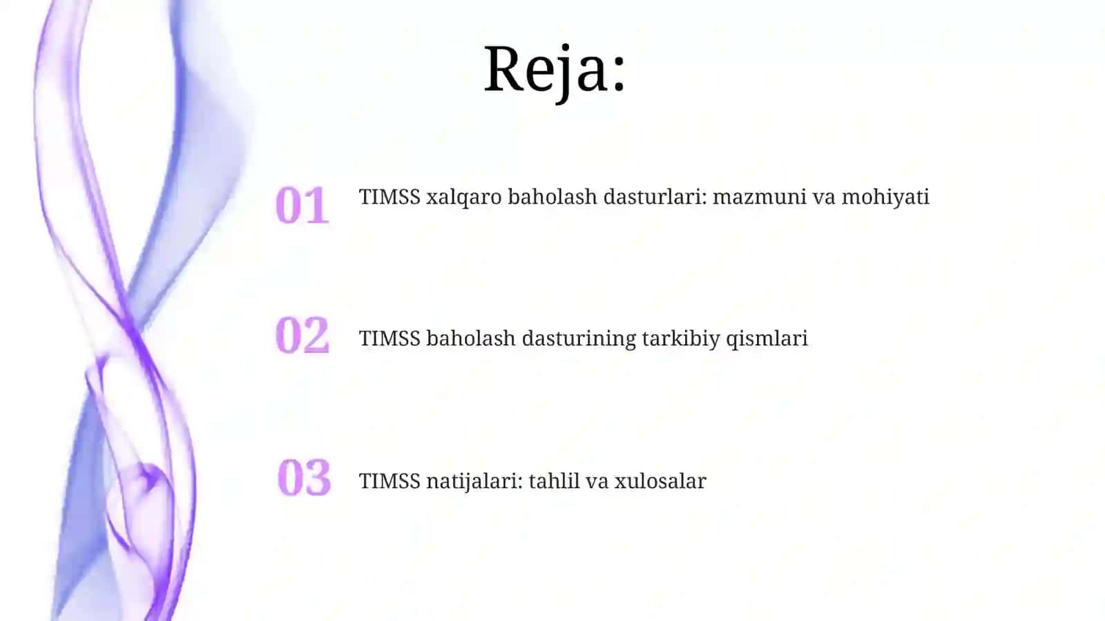 TIMSS xalqaro baholash dasturlari: mazmuni va mohiyati 2