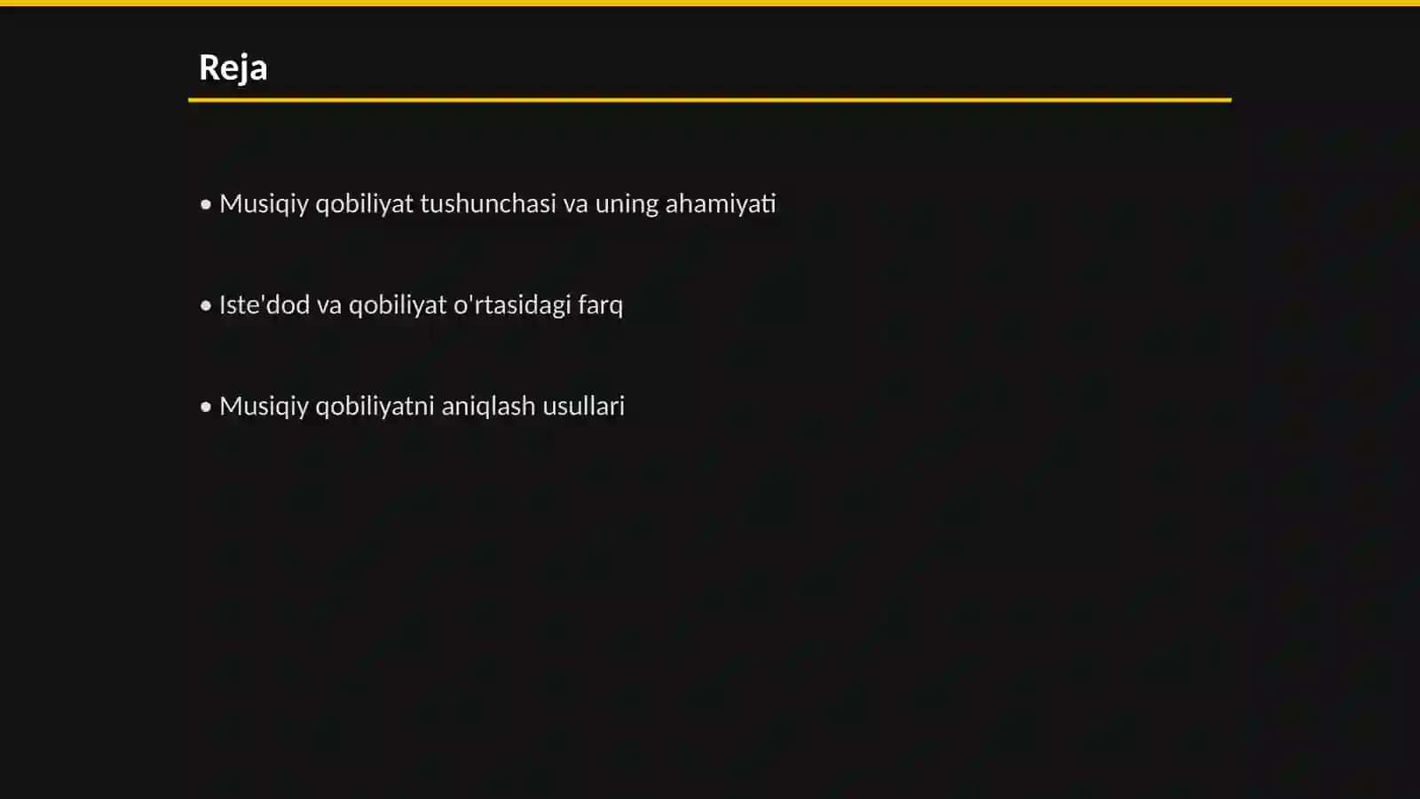 Musiqiy qobiliyat va is'tedodni aniqlash 2