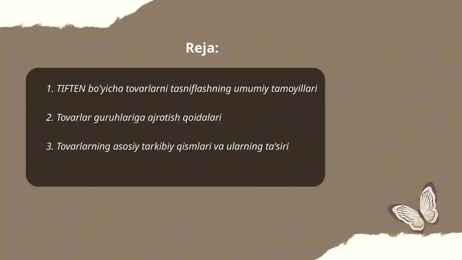 Tovarlar kimyosi 2