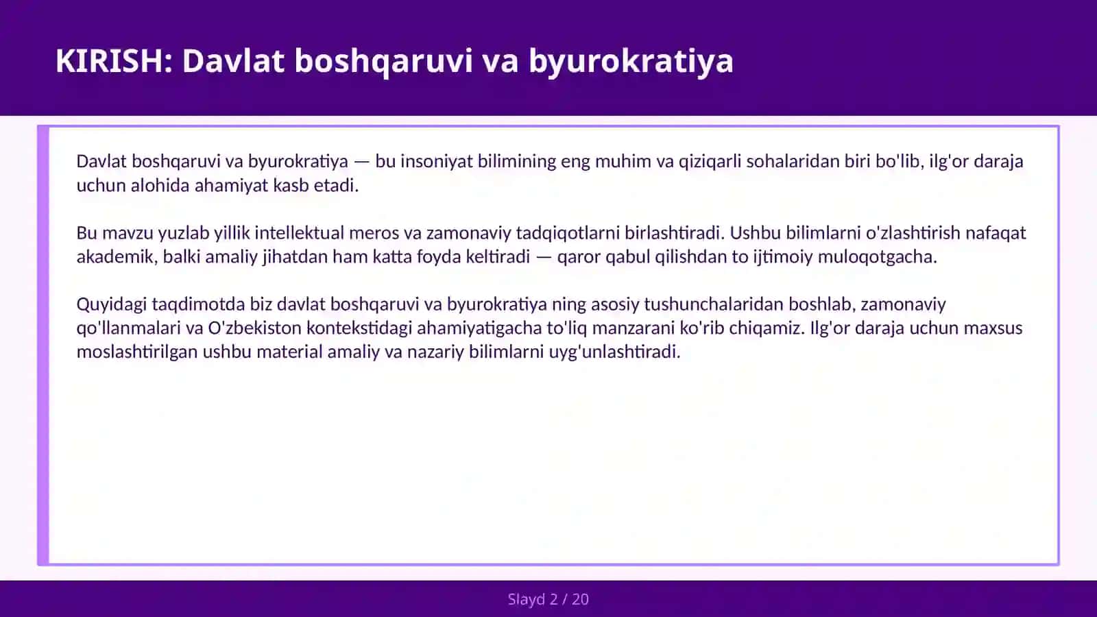 Davlat boshqaruv va byurokratiya 2
