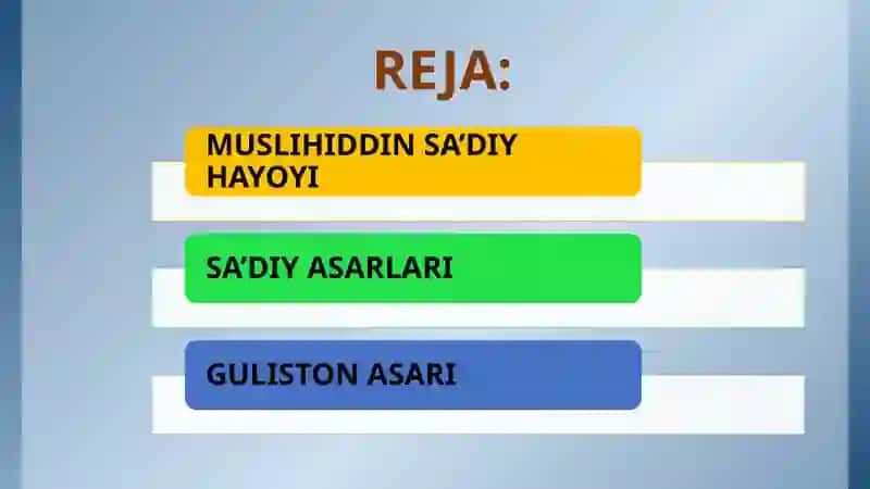 SA’DIY SHEROZIY “GULISTON” ASARI 2