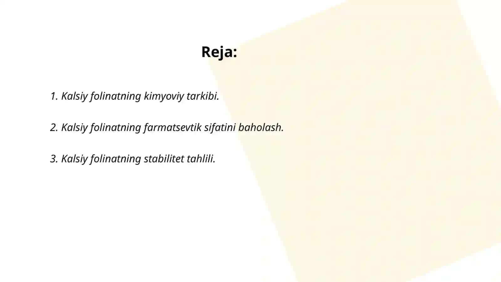 Kalsiy folinat dori moddasining tahlil usullari 2
