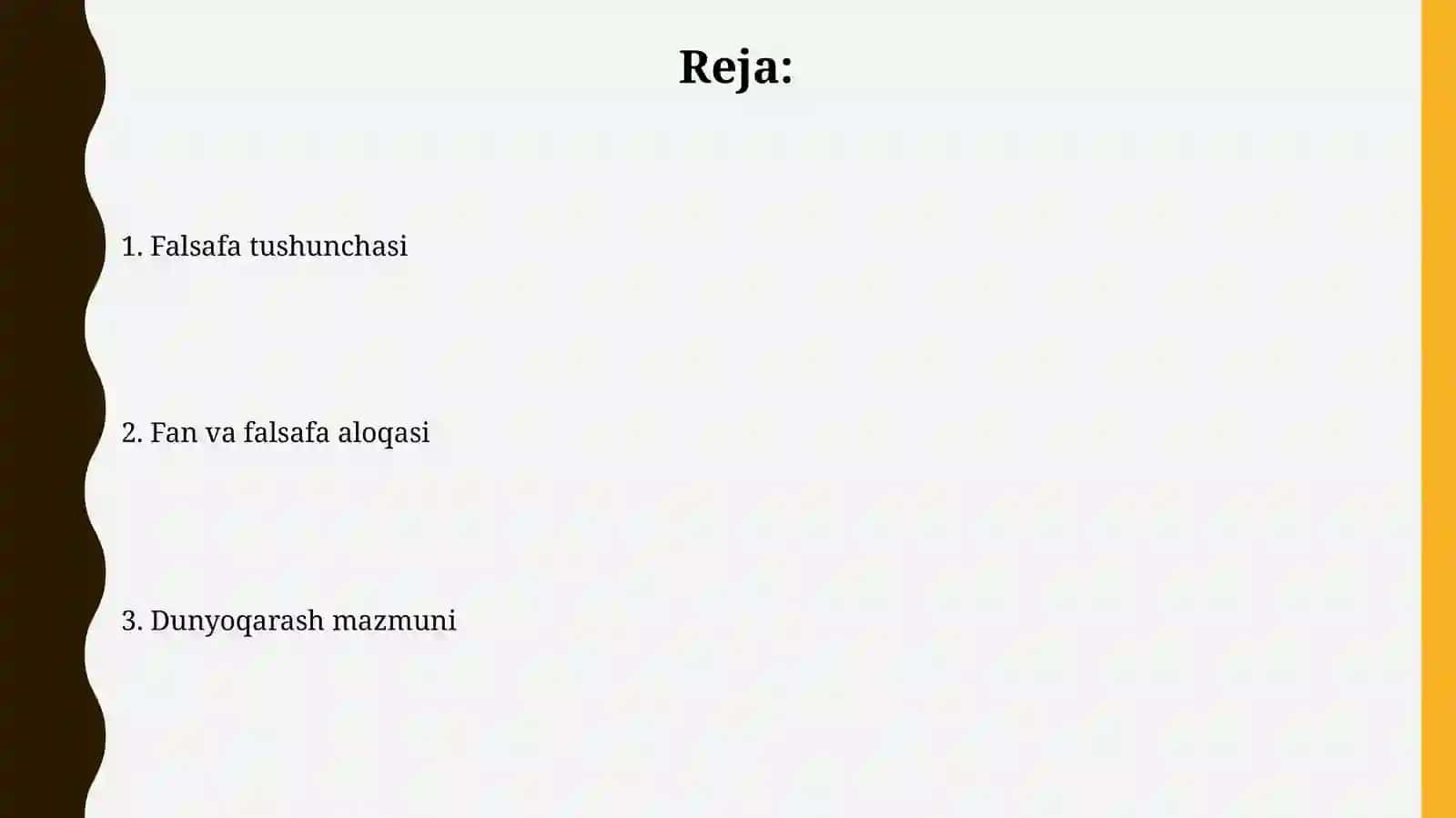 Falsafaning fan va dunyoqarashga doirmohiyati 2
