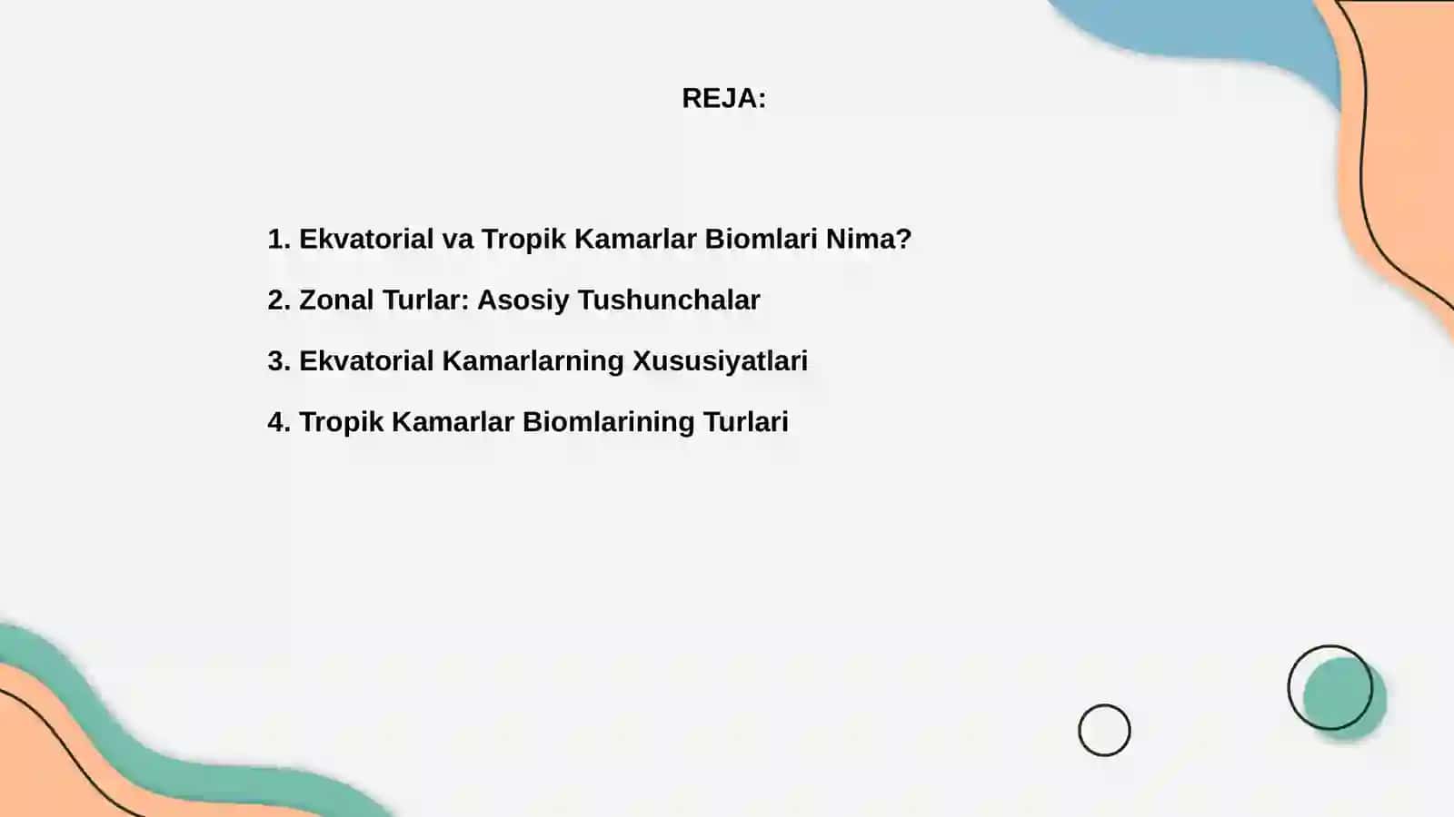 Ekvatorial va tropik kamarlar biomlarining zonal turlari 2