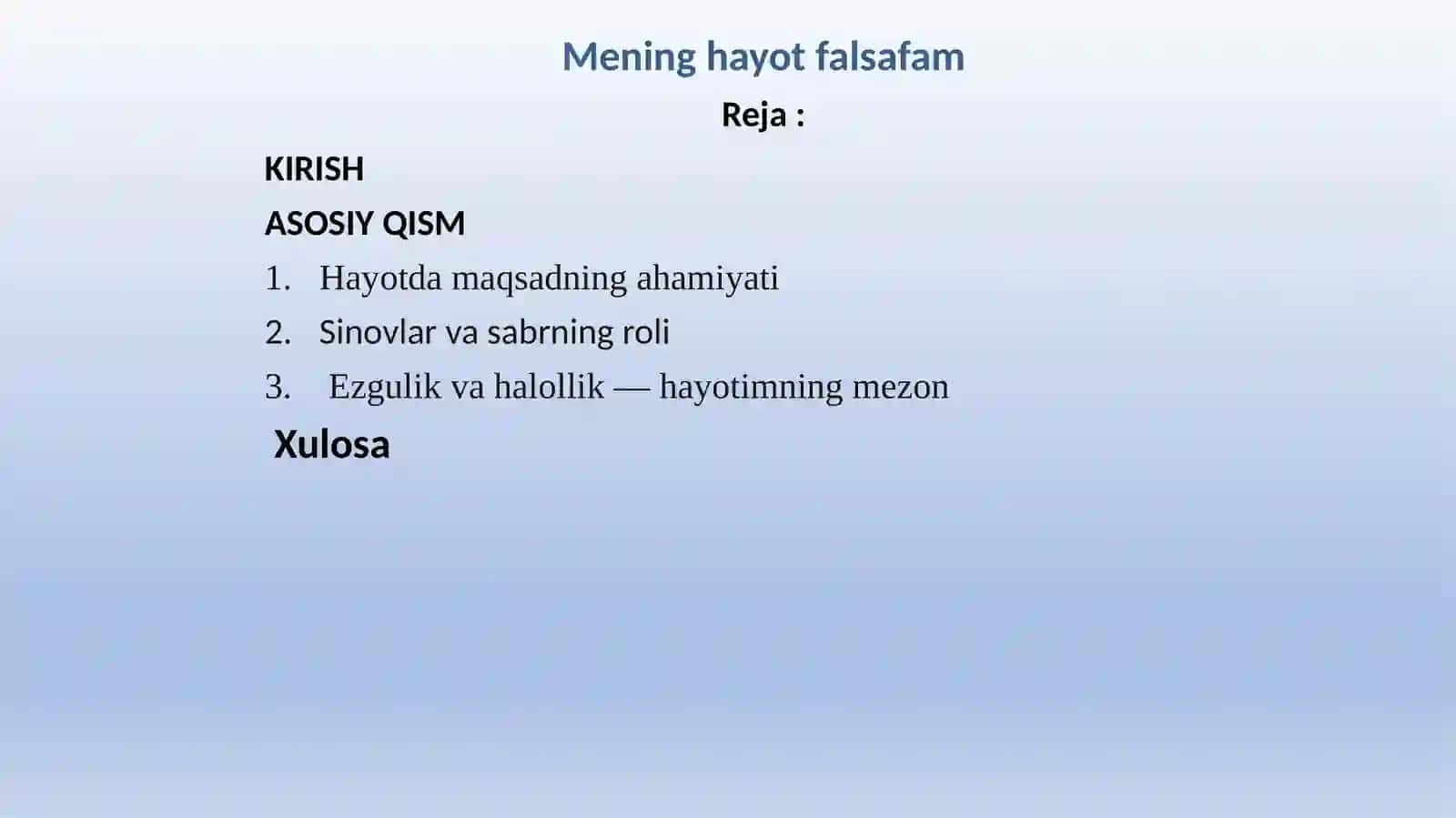 Hayot Falsafasi 2