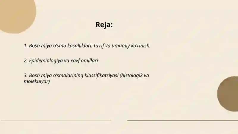 Bosh miya o'sma kasalliklari 2
