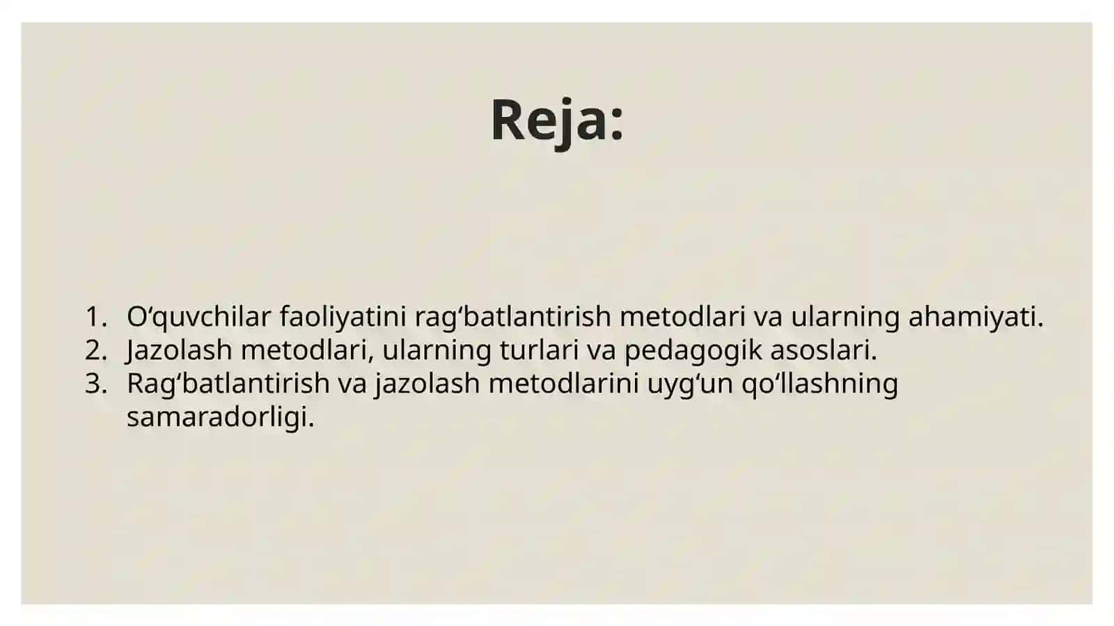 Oʻquvchilar faoliyatini ragʻbatlantirish va jazolash metodlari 2