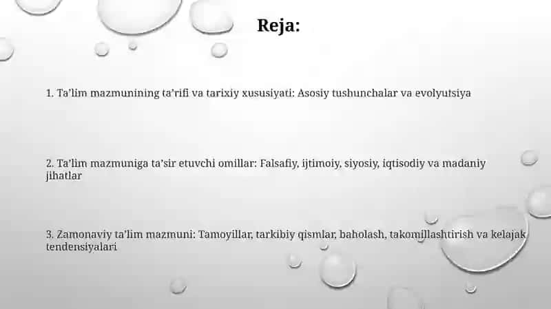 Taʼlim mazmunining tarixiy xususiyati 2
