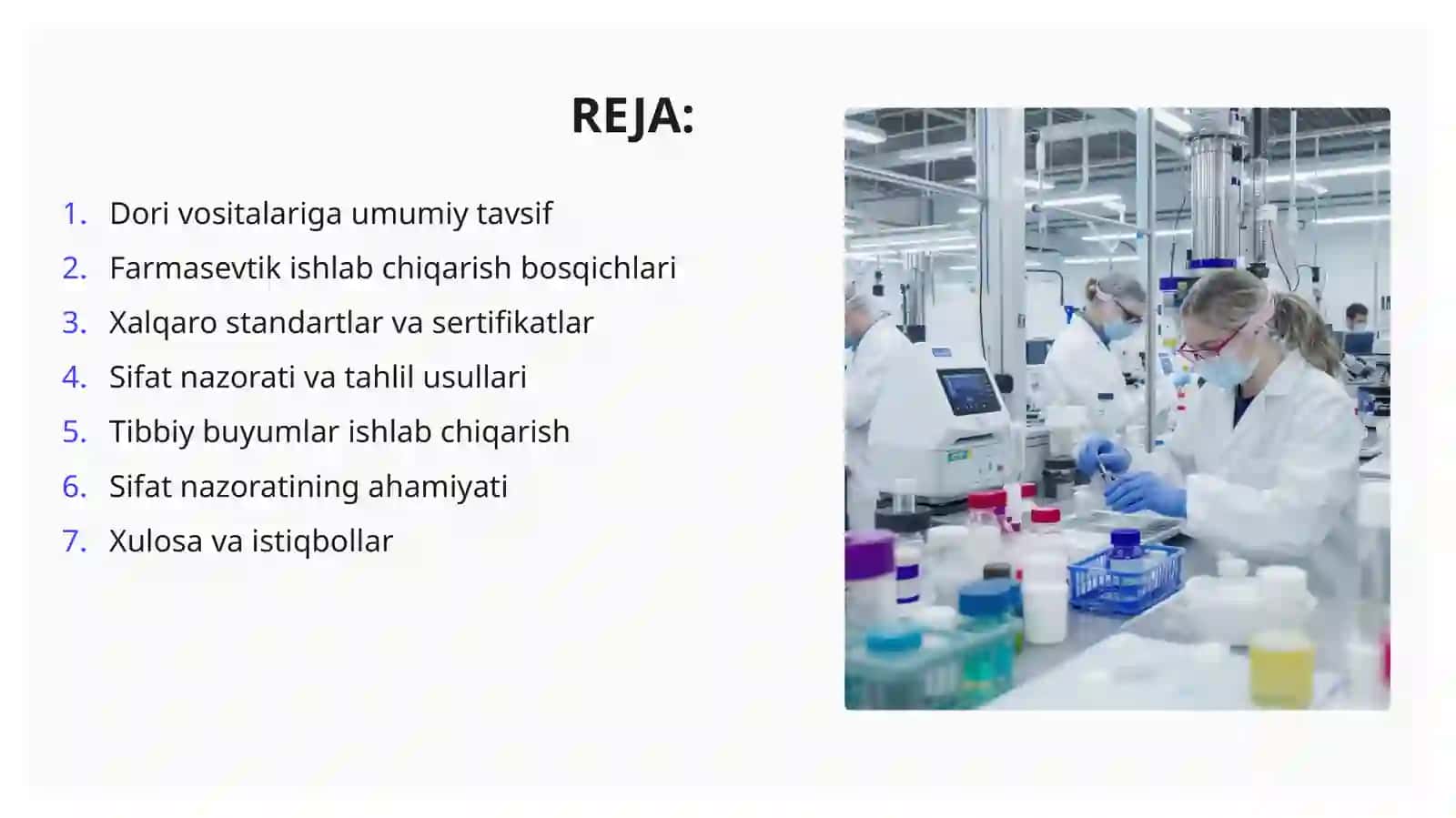 Dori Vositalari, Tibbiy Buyumlar va Farmasevtik Buyumlarni Ishlab Chiqish 2