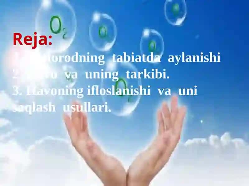 Kislorodning tabiatda aylanishi. Havovauning tarkibi 2