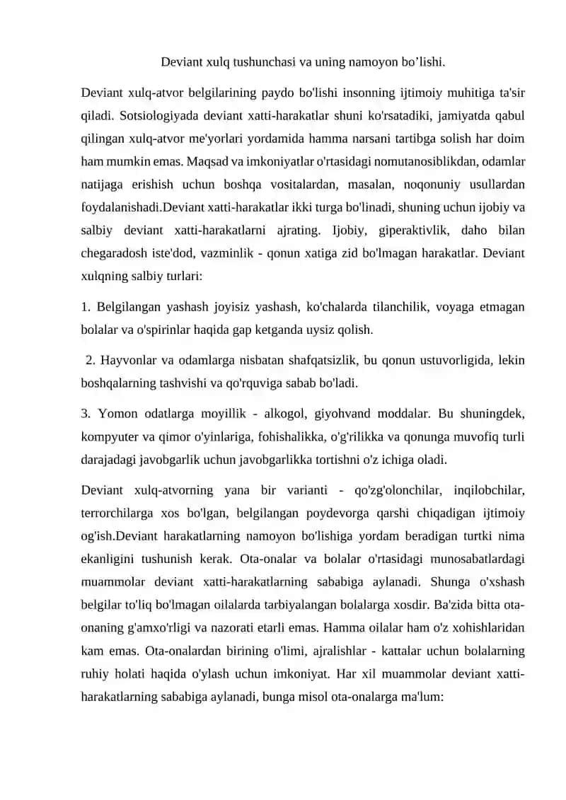 Yoshlar o’rtasida deviant xulq-atvor profilaktikasi 2