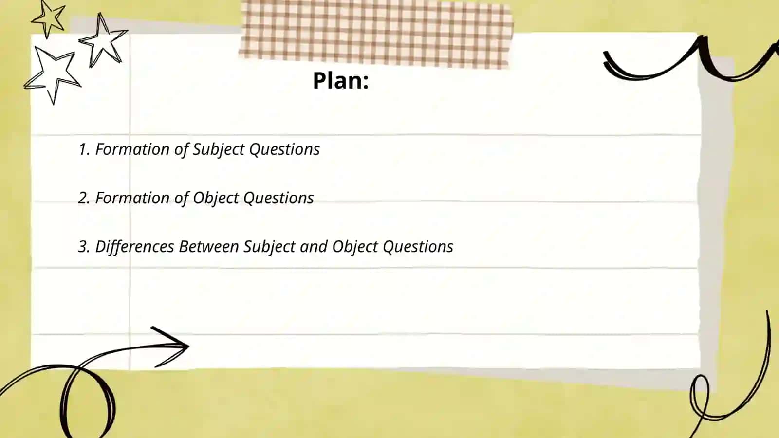 Formation of Subject Questions 2