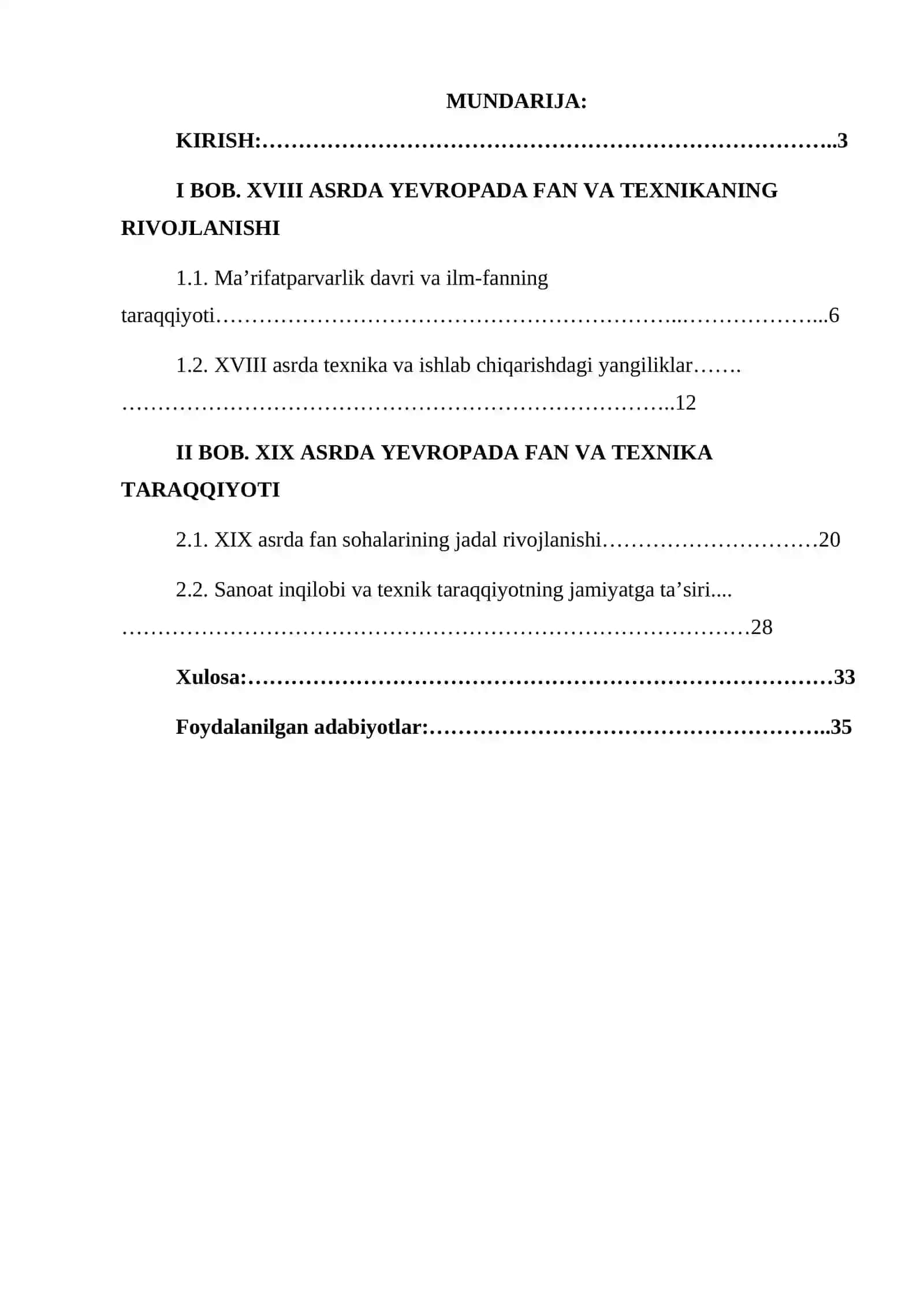 XVIII – XIX asrlarda Yevropada fan va texnikaning rivojlanishi 2
