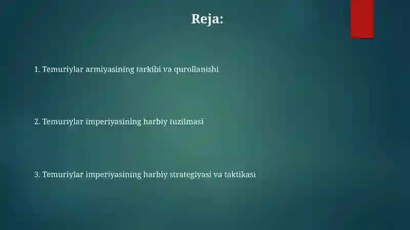 Temuriylar armiyasining tarkibi va qurollanishi 2