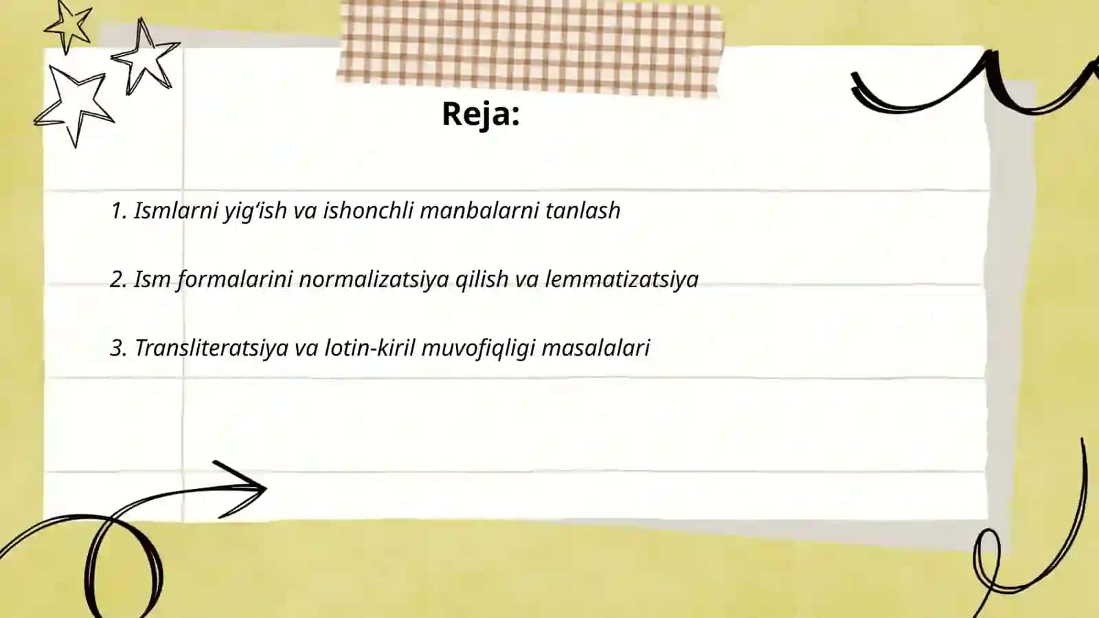 Oʻzbek ismlari lugʻati ustida ishlash 2