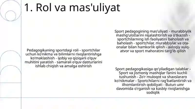 Sport Pedagogiga QoʻYiladigan Talablar 2