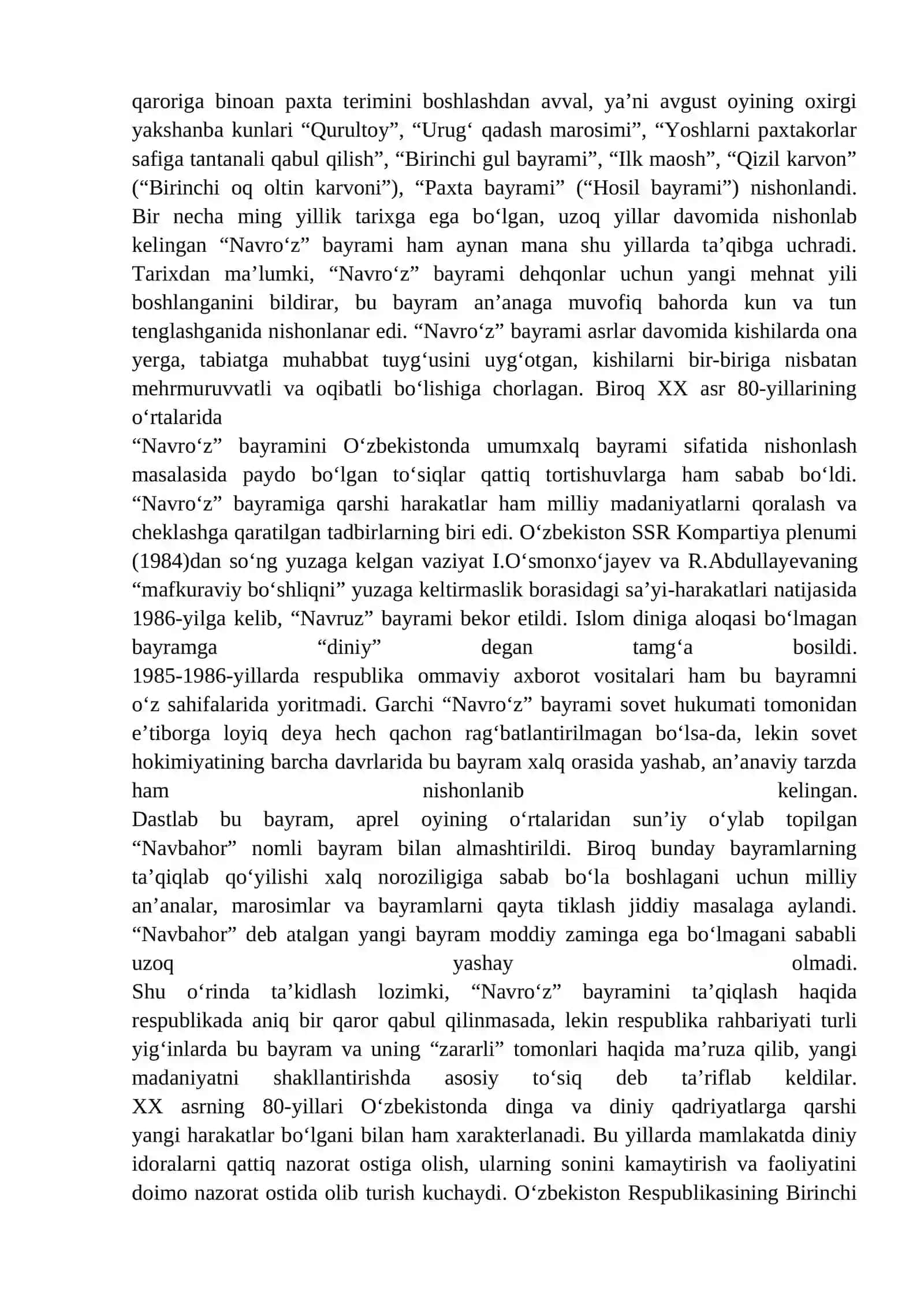 MUSTAQILLIKKA ERISHISH ARAFASIDA O‘ZBEKISTONDAGI IJTIMOIY-SIYOSIY JARAYONLAR 2