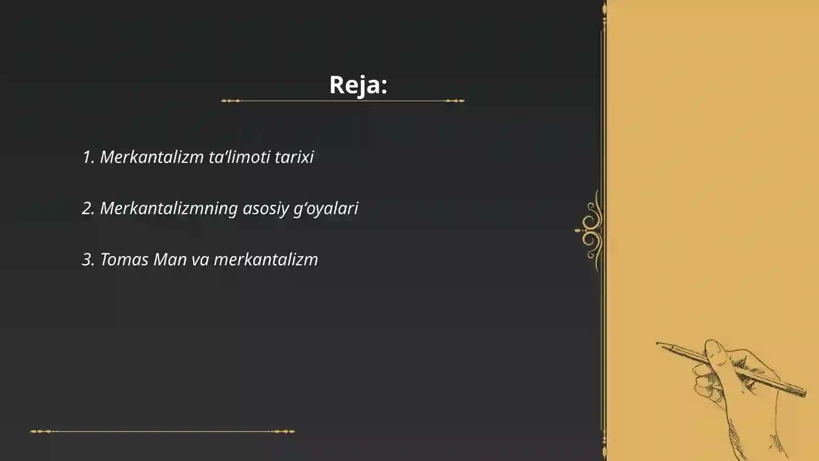 Merkatalizm taʼlimoti 2