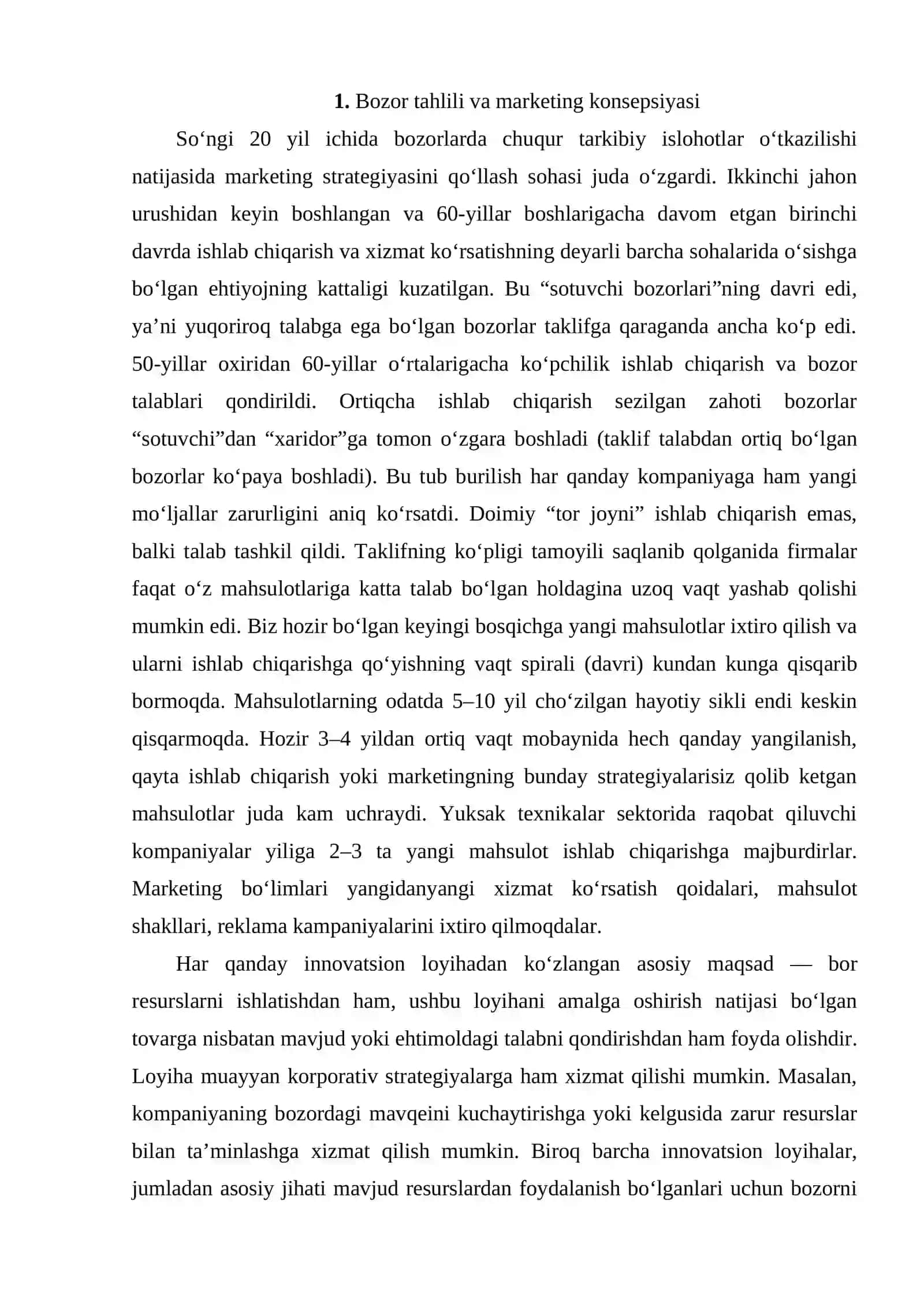 Innovatsion faoliyat marketingi 2