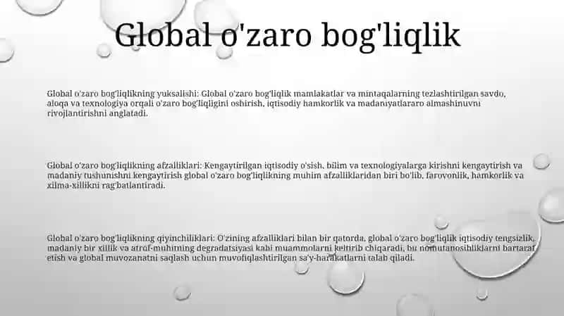 Jahon Xo'Jaligining Glabollashuvi Yo'Nalishlari Va Ziddiyatlari 2