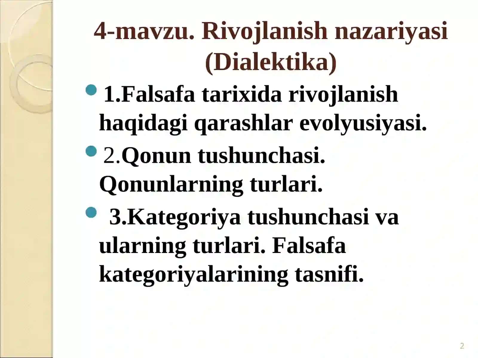 Rivojlanish nazariyasi (Dialektika) 2