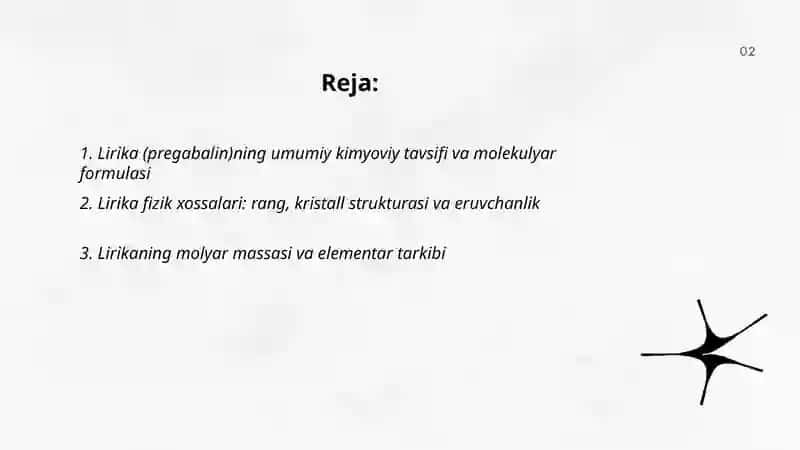 Lirika fizik-kimyoviy xossalari 2