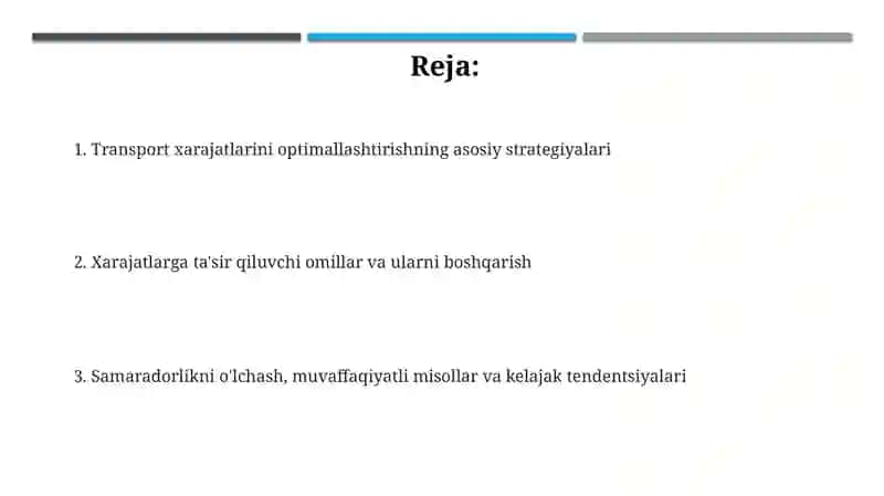 Logistikada transport xarajatlarini optimallashtirish 2