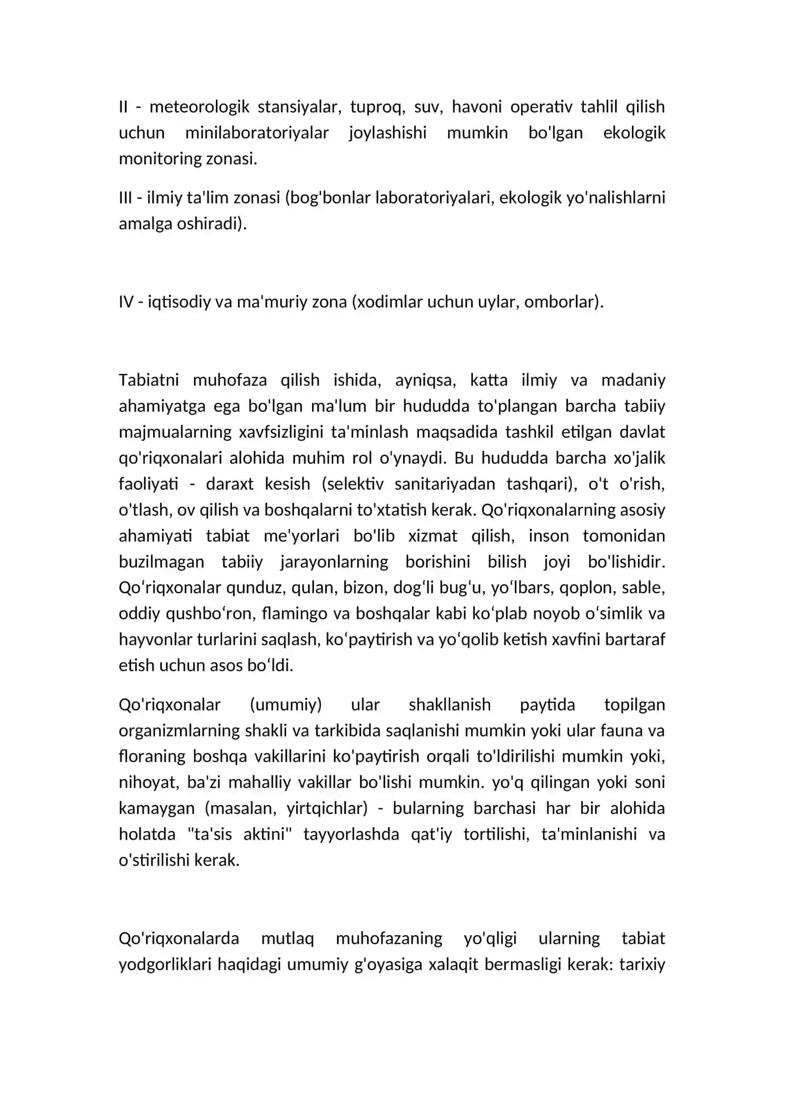 BOB.Qo'riqxonalarni tashkil etish va ularning faoliyatini o'rganish 2