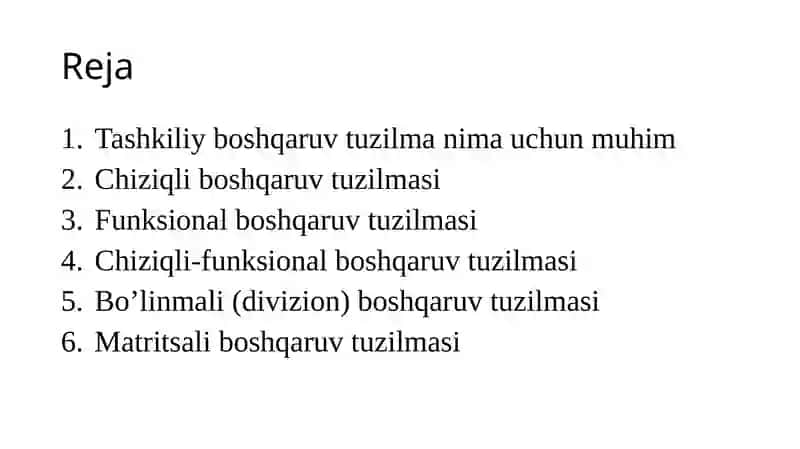 BOSHQARUVNING TASHKILIY TUZILMALARI 2