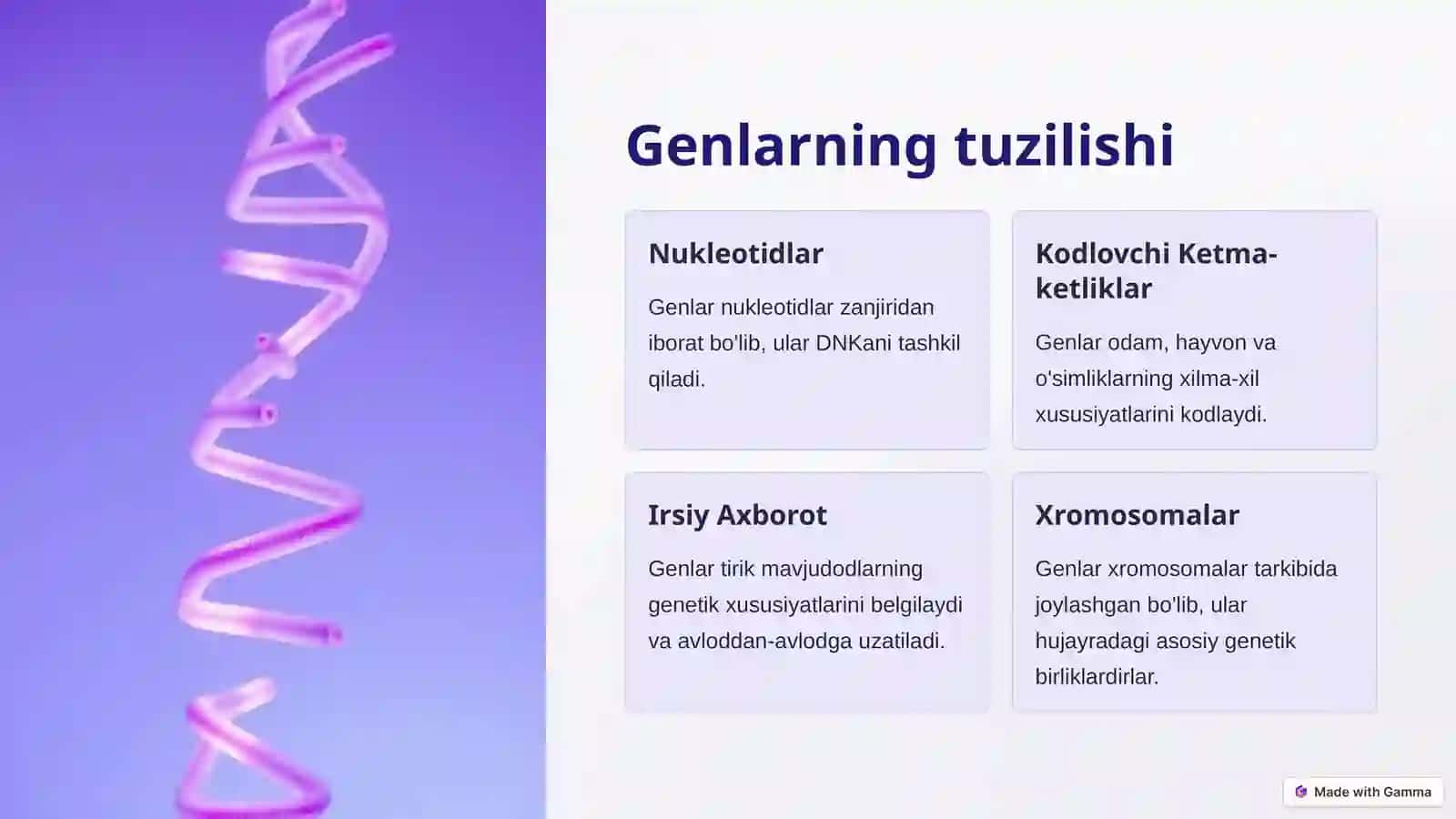 Genomlar va xususiyatlari 2