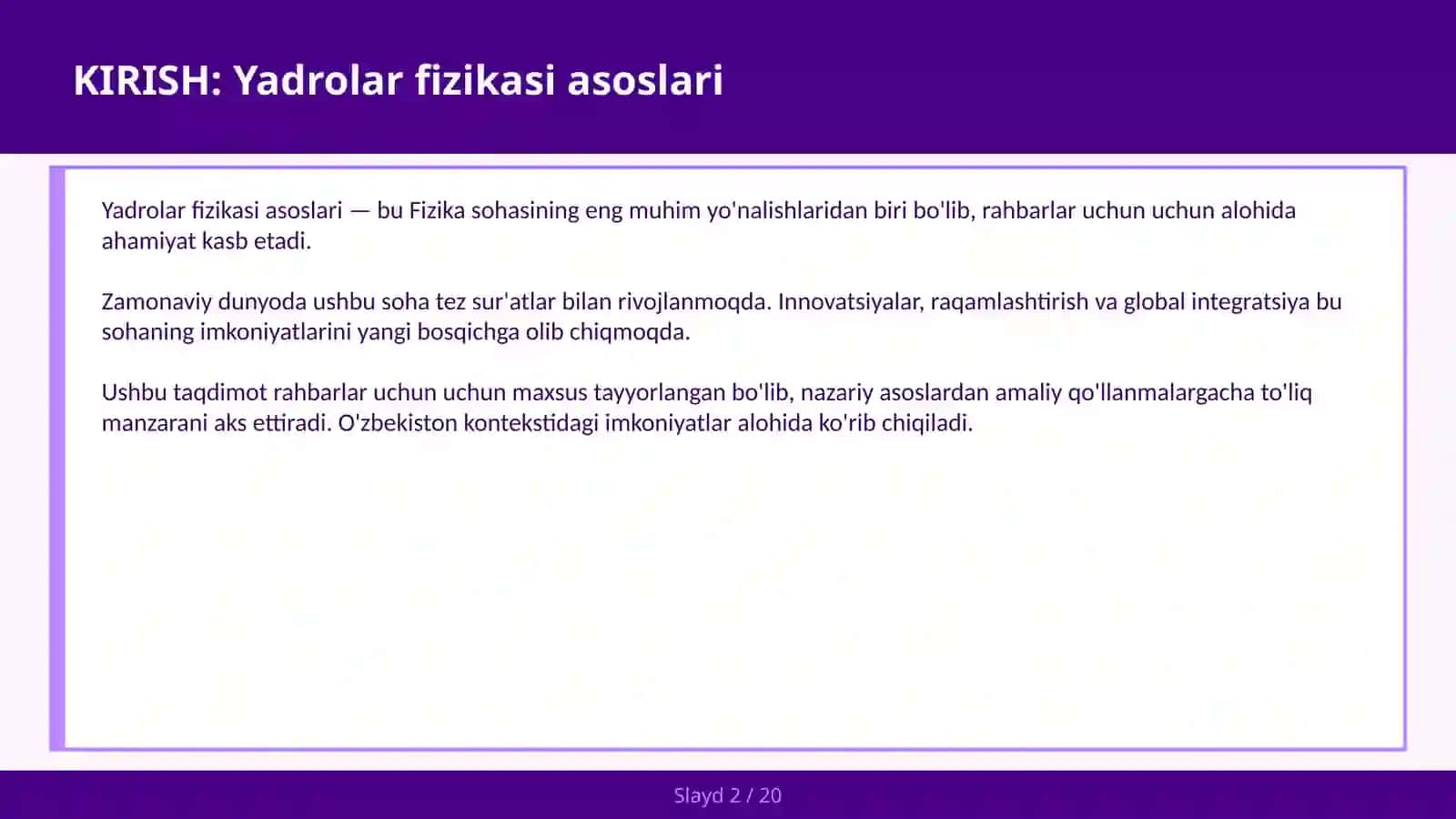 Yadrolar fizikasi asoslari 2