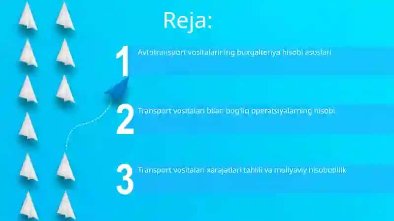 Avtotransport vositalari va ish faoliyatining xisobi 2