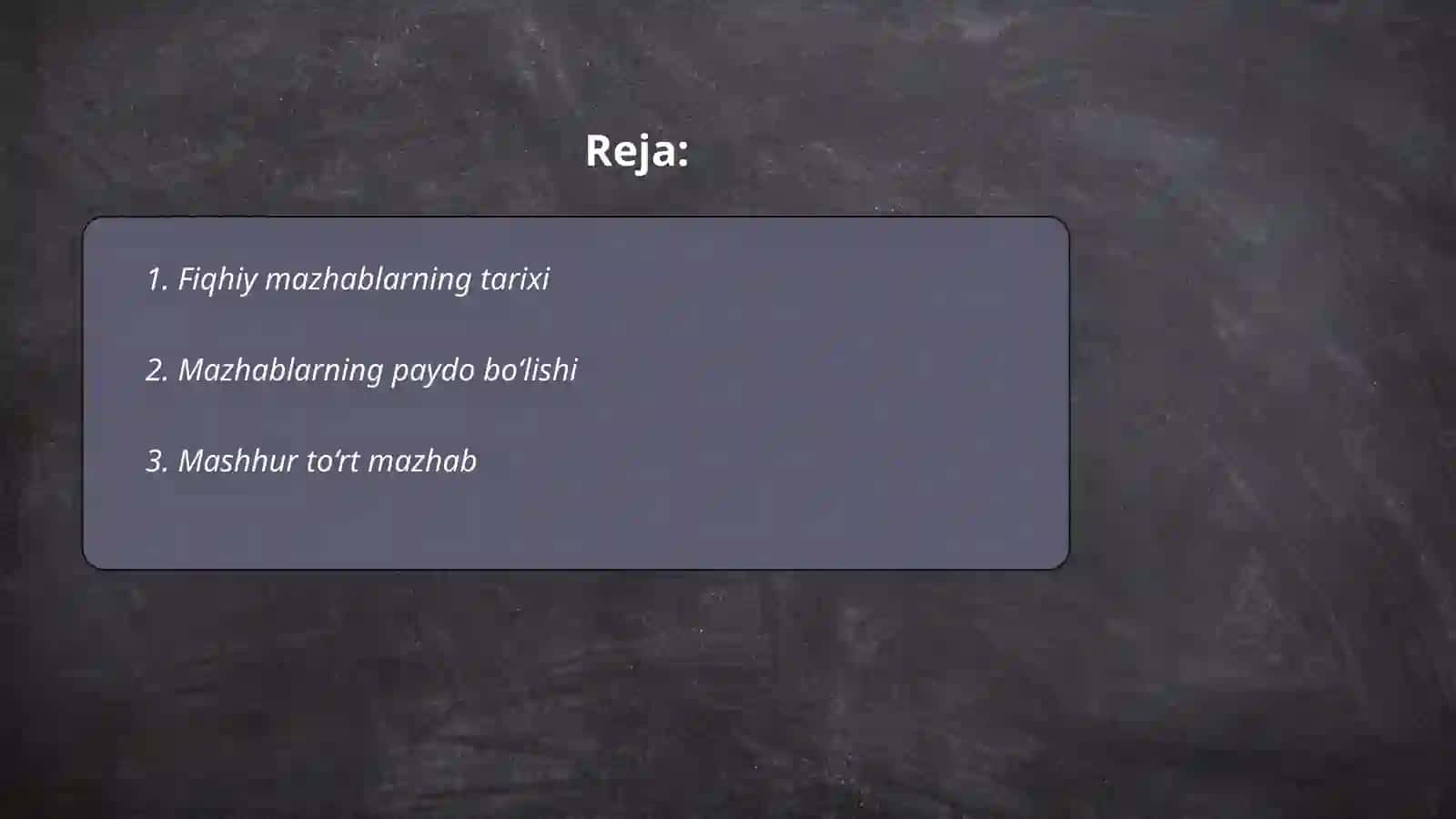 Islomdagi fiqhiy mazhablar 2