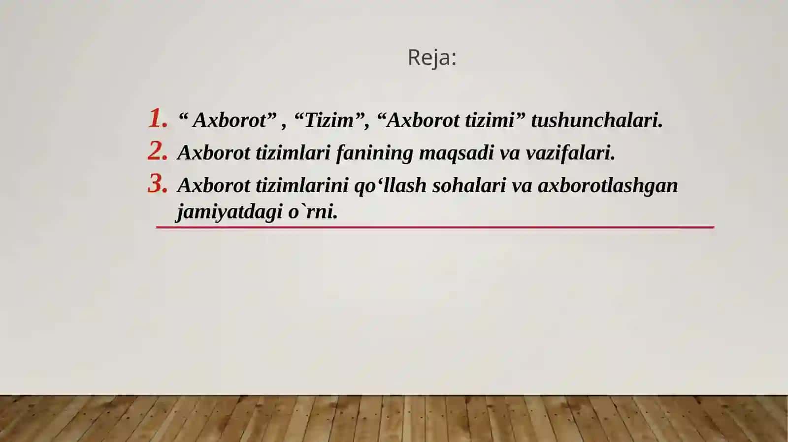 Axborot tizimlari fanining maqsadi va vazifalari 2